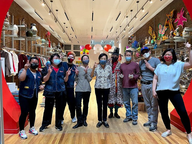 Employees at Pearl River Mart SoHo opening