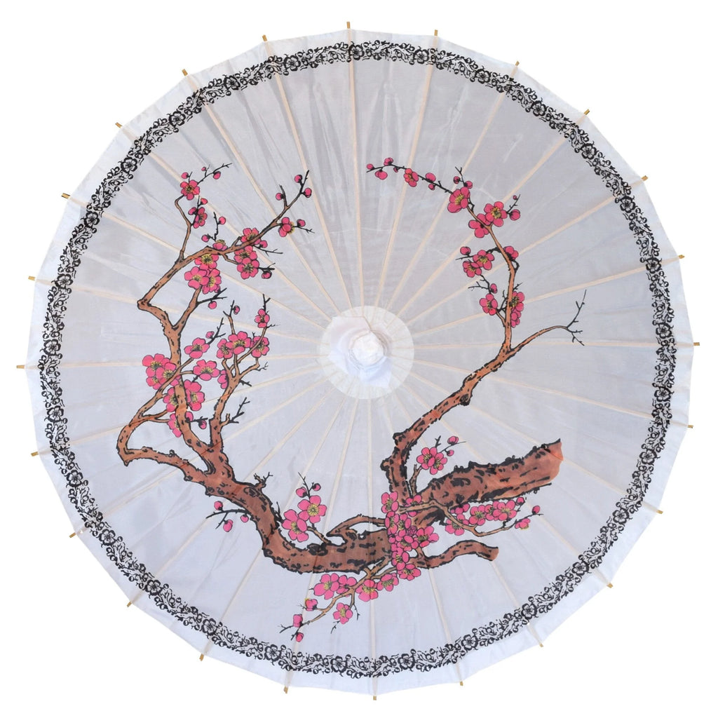 Nylon Parasol- 32" Cherry Blossom with Floral Ring (759TH )