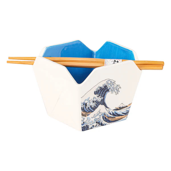 Takeout Serving Bowl- Hokusai Wave