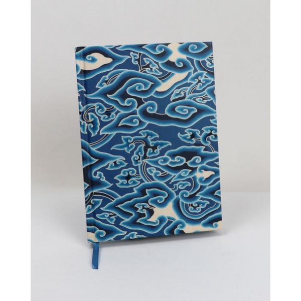 Hardcover Journal: Batik Blue Clouds