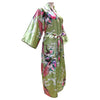 light green Ankle-Length Robe Peacock Print