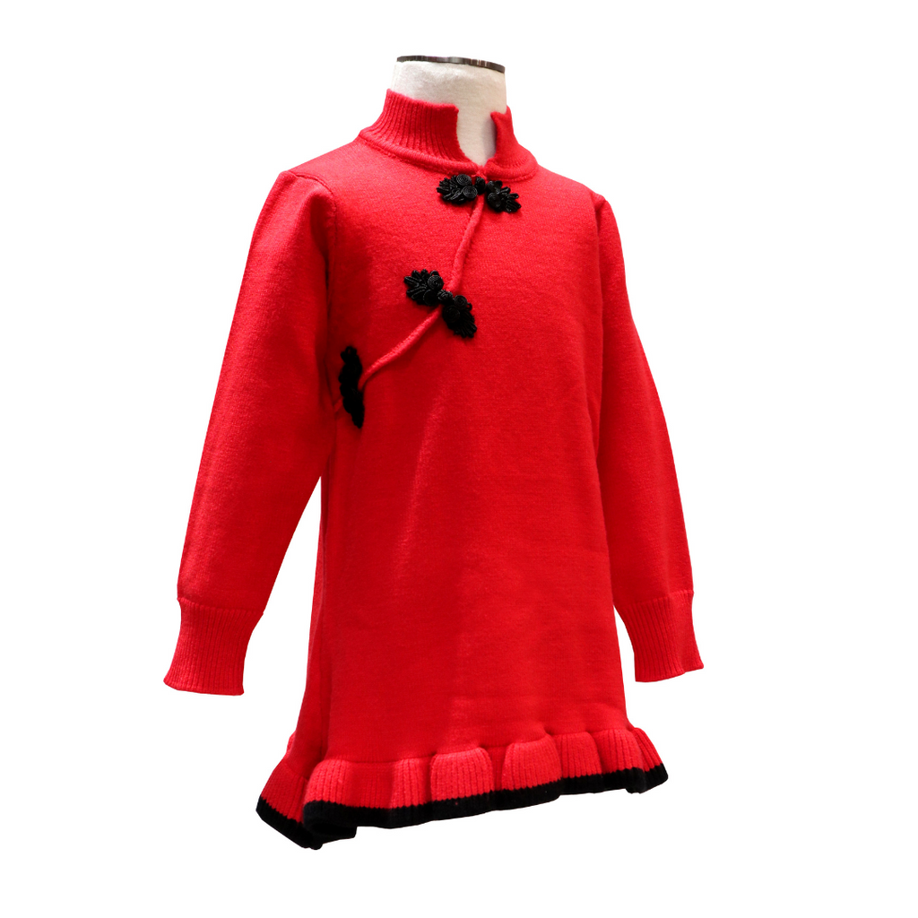 Girls Knitted Flutter Qipao