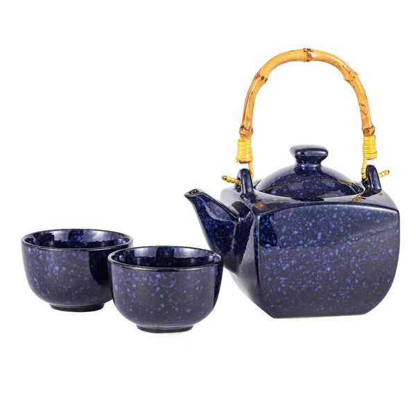 Reactive Glaze Tea Set-Navy Blue