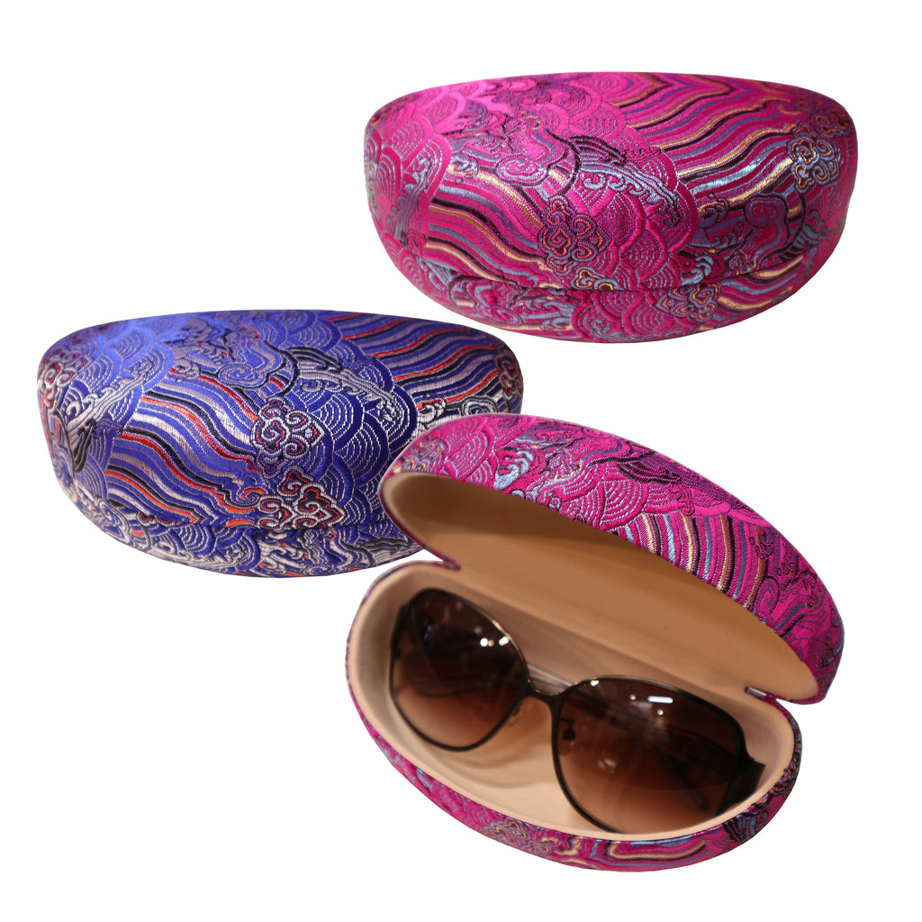 Brocade Sunglasses Case with Wave Design