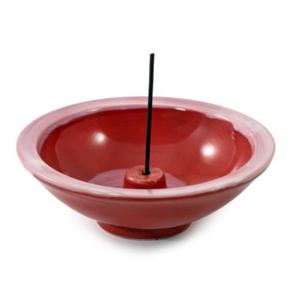 Shoyeido crimson 4.5" round incense holder