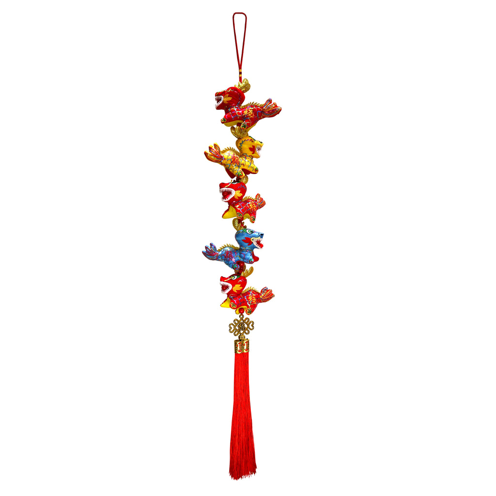 Five-Dragon Brocade String Ornament