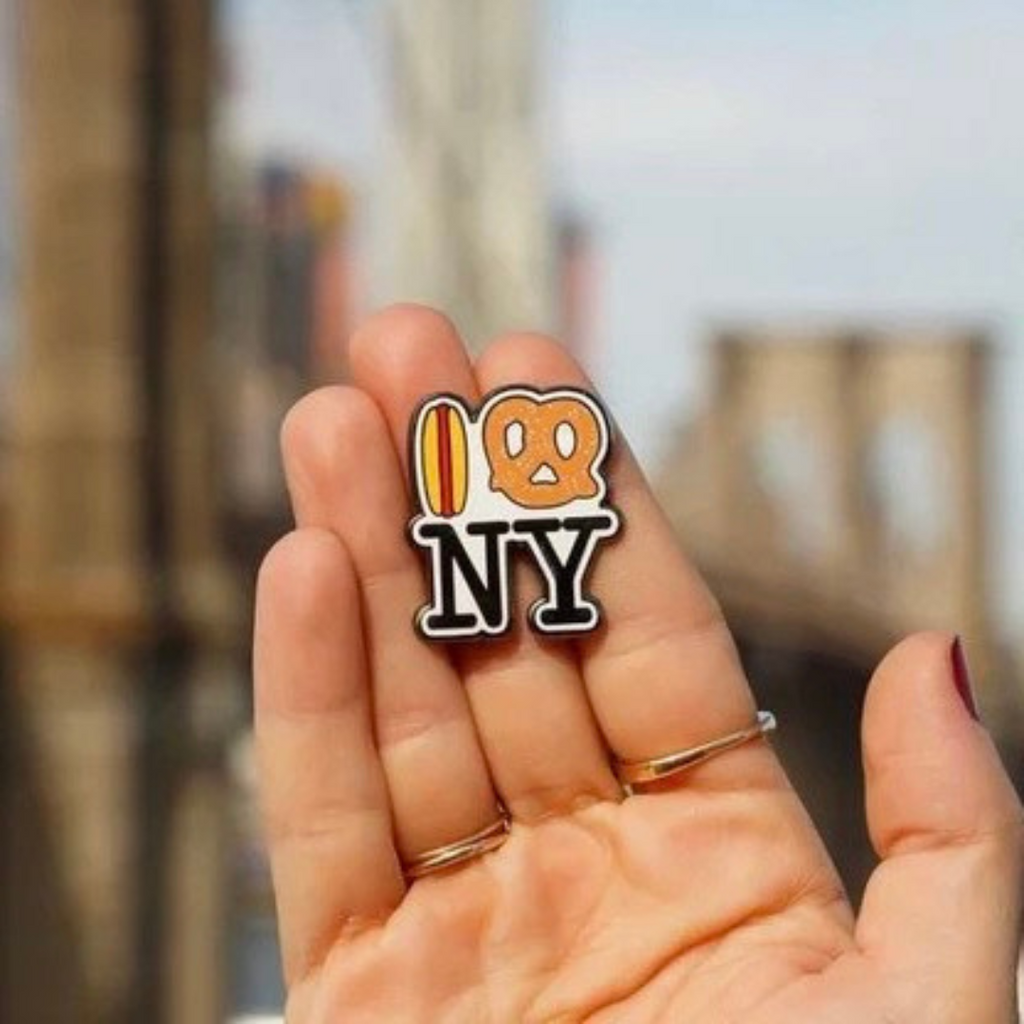 Hot Dog Pretzel NY Enamel Pin