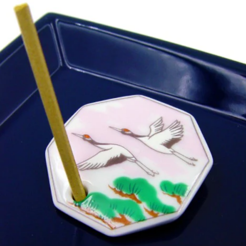 Spring Cranes - Decorative Porcelain Incense Holder