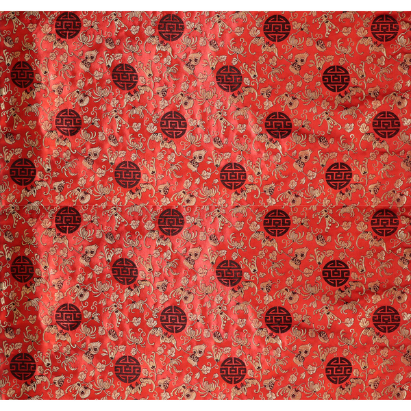 Longevity Brocade Fabric - Red