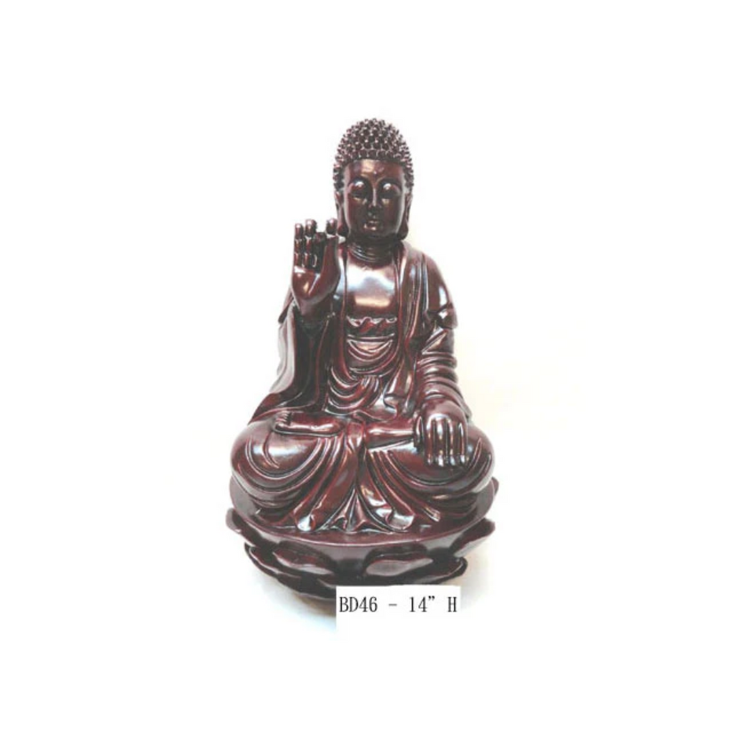 Mahogany Ru Lai Buddha - 14"