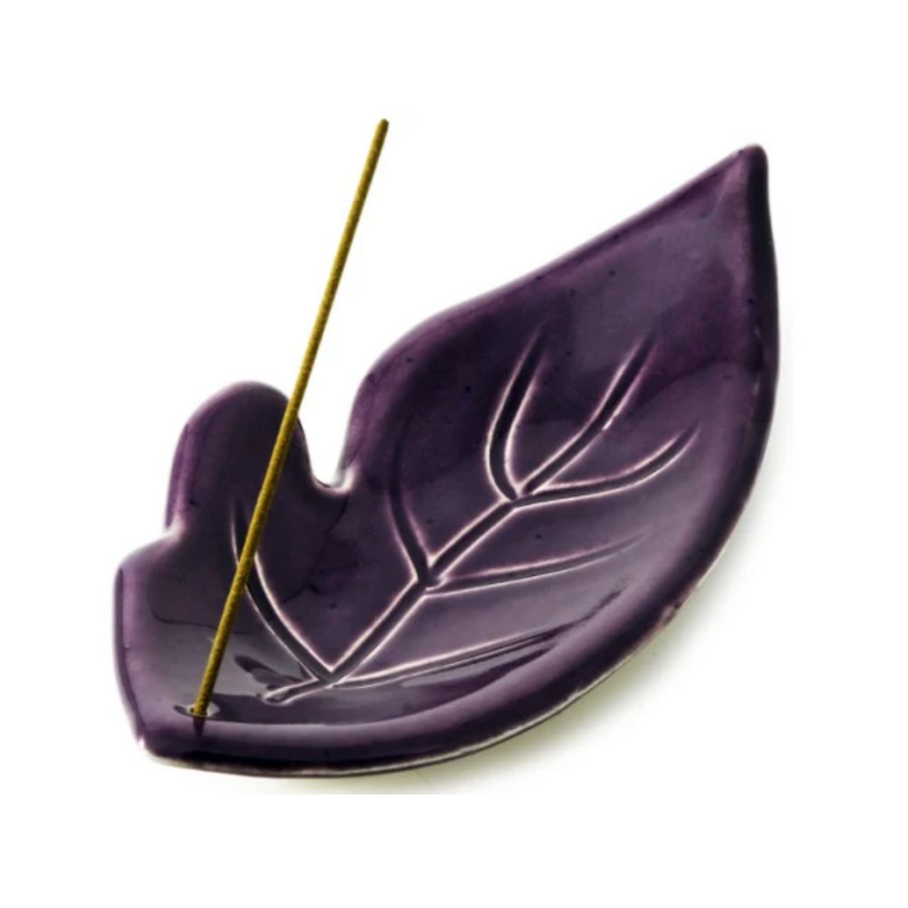 Plum - Leaf-Shaped Incense Holder