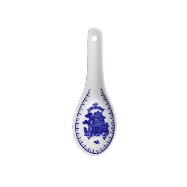 Blue Willow Ceramic Soup Spoon