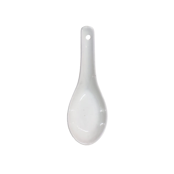 White ceramic soup spoon