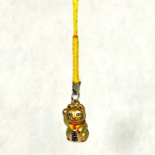 Bronze Lucky Cat Bell Charm