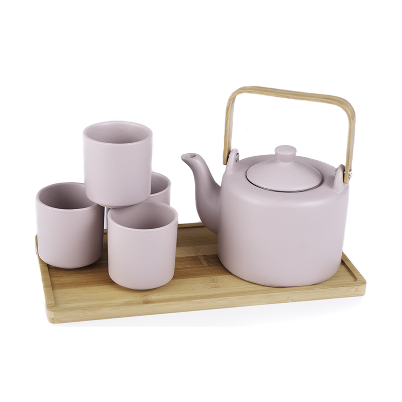 Modern Ceramic Tea Set With Tray