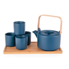 Navy Modern Tea Set With Tray