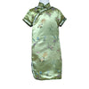 Girls Short Sleeve Brocade Dress - Jade Green