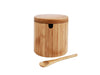 Natural Bamboo Salt Box with Swivel Lid and Spoon