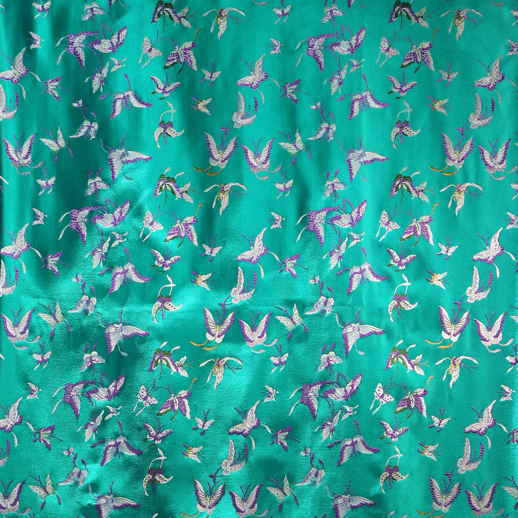 Silk and Rayon Butterfly Brocade Fabric