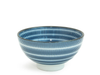 A classic blue and white pattern is refreshed with our new Sendan Colors line!  Microwave, dishwasher safe Made in Japan Ceramic Rice Bowl: 4.5" d x 2.5"h Medium Bowl: 5.75" d x 2.75"h Deep Bowl: 7.5" d x 4"h. Large Bowl: 7.75"d x 2.75" h. Plate: 9.75" d x 1.25"h Sushi Set: Plate - 8.25" x 5.25" x 1"h / Sauce dish - 3.75" diameter x 1.5"h / Chopsticks - 9" long