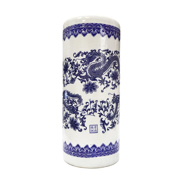 Blue and White Dragon Ceramic Umbrella Stand