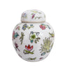 Flower designs on ceramic ginger jar