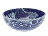 Cobalt blue koi fish designed dish in side profile