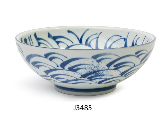 Blue on White Design Ceramic Serving Bowl - 8.25"